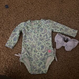 Paisley Print Kids One Piece with Bow